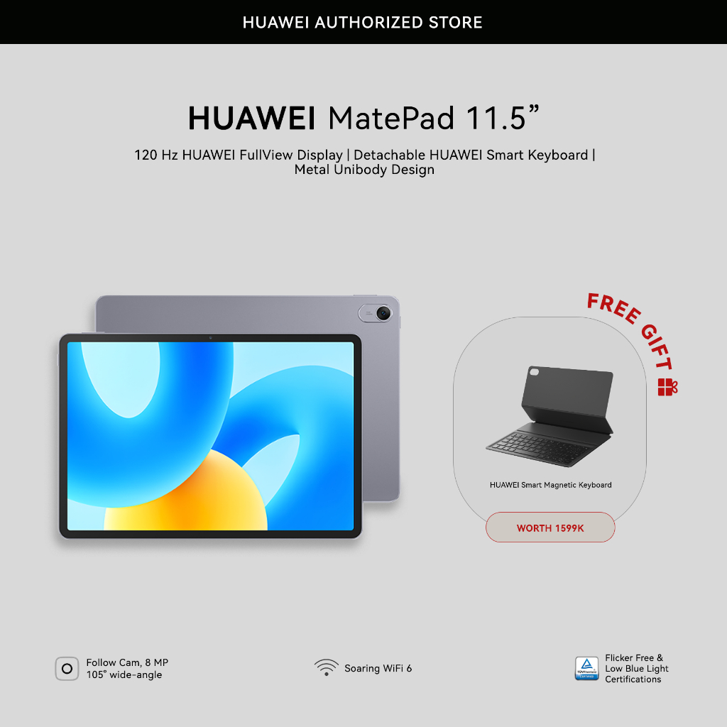 Jual [NEW]HUAWEI MatePad 11.5" Tablet [8+128GB] | PC-Level Productivity | 120Hz 3:2 Display | Detachable Keyboard | All-metal | Shopee Indonesia