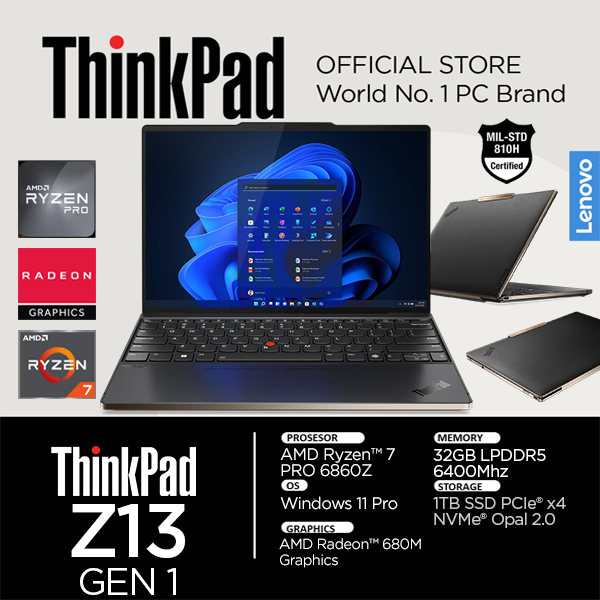 Jual Lenovo Thinkpad Z13 Gen 1 AMD Ryzen 7 PRO 6860Z 32GB RAM 1TB SSD Radeon 680M Windows 11 Pro 13,3 Inch | Shopee Indonesia