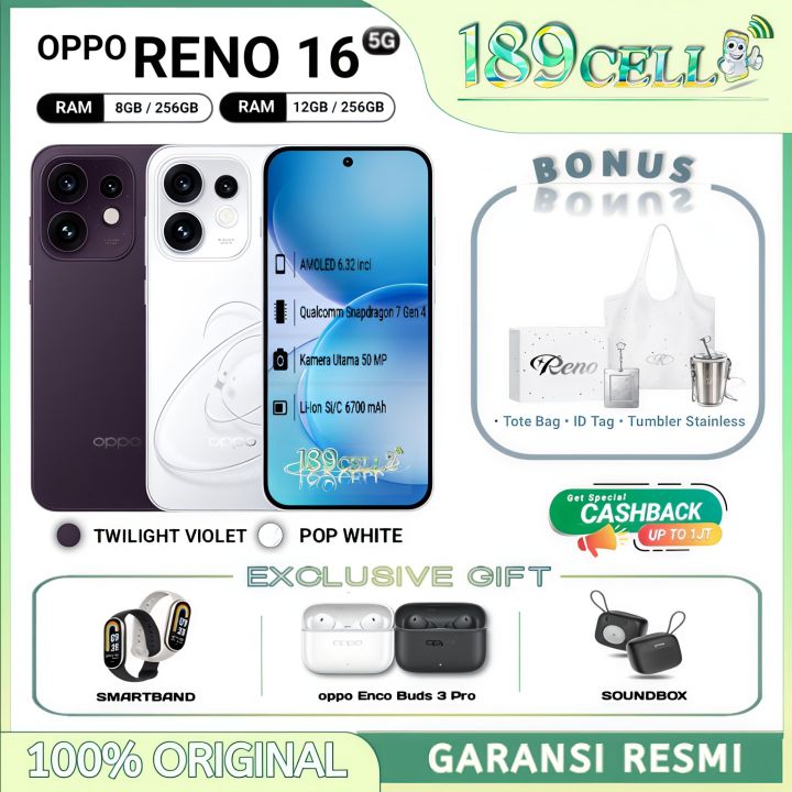 OPPO RENO 16 5G RAM 8/256GB 12/256GB - 3D Pop Planet Design, Al Remix Collage, 50MP | Reno16 5G GARANSI RESMI | Lazada Indonesia