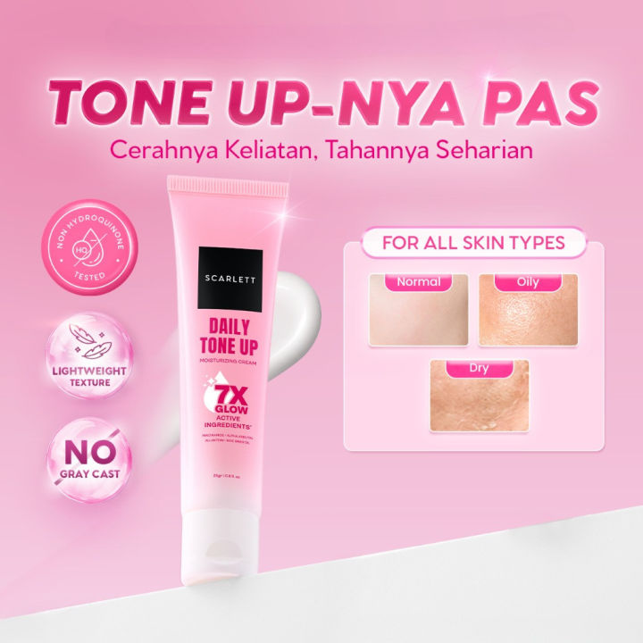 SCARLETT Daily Tone Up Moisturizing Cream - Tone Up Cream | Lazada Indonesia