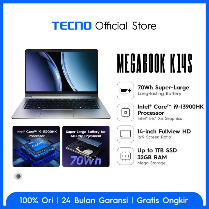 TECNO MEGABOOK K14S Intel® Core™ i9-13900HK 16 + 512 GB - Laptop TECNO | Lazada Indonesia