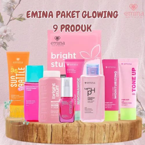 Emina 1 Paket Glowing Bright Stuff 9 Produk BPOM