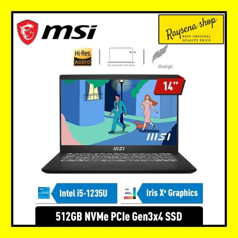 Jual MSI Modern 14 C12M-060ID [14" FHD/Intel Core i5-1235U/8GB/512GB SSD/Iris Xe Graphics/Win 11 Home] - Classic Black | Shopee Indonesia