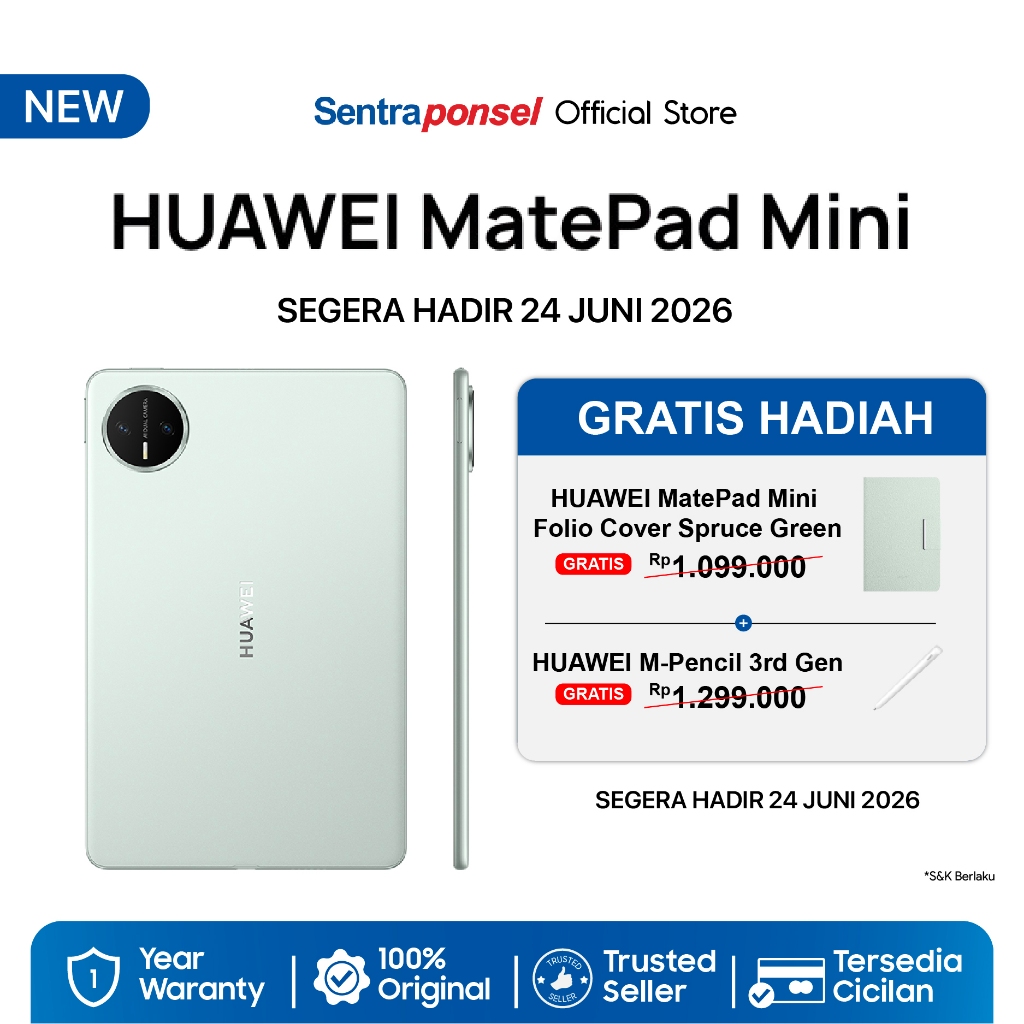 Jual HUAWEI MatePad Mini 12GB + 256GB Tablet | Ultra-light, Ultra-thin | 8.8" Flexible OLED PaperMatte Display | AI WPS | Shopee Indonesia