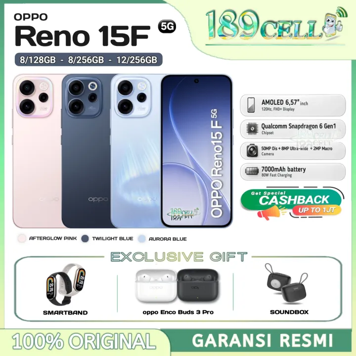Oppo Reno 15F 5G 8/256GB 12/256GB - Snapdragon 6 Gen 1, 50MP OIS Camera - Reno15F Reno15 F | Lazada Indonesia