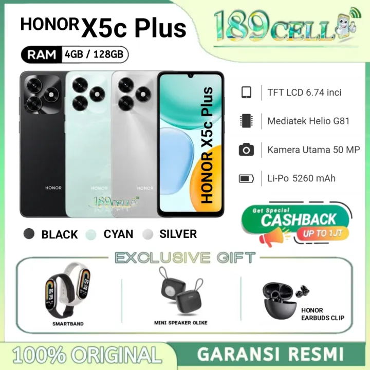 HONOR X5C PLUS RAM 4GB/128GB - MediaTek Helio G81| HONOR X5 C PLUS GARANSI RESMI | Lazada Indonesia