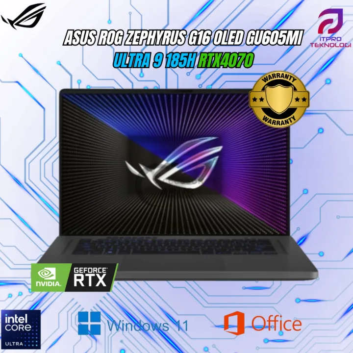 ASUS ROG ZEPHYRUS G16 OLED GU605MI ULTRA 9 185H RTX4070 8GB/ 32GB 1TB | Lazada Indonesia