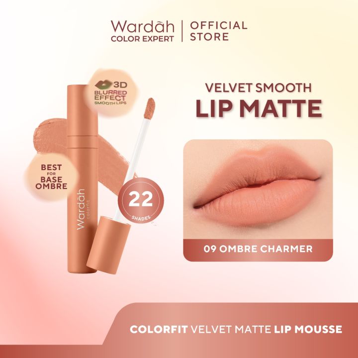KOREAN BLUR LIPS ANTI CRACK WARDAH Colorfit Velvet Matte Lip Mousse Lip Cream Tahan Lama 24 Jam Tidak Lengket Tekstur Creamy Liptint Lip Stain Lipgloss Lip Tint Lipstik Lipcream Longlasting Waterproof Dry Lips Smooth Library