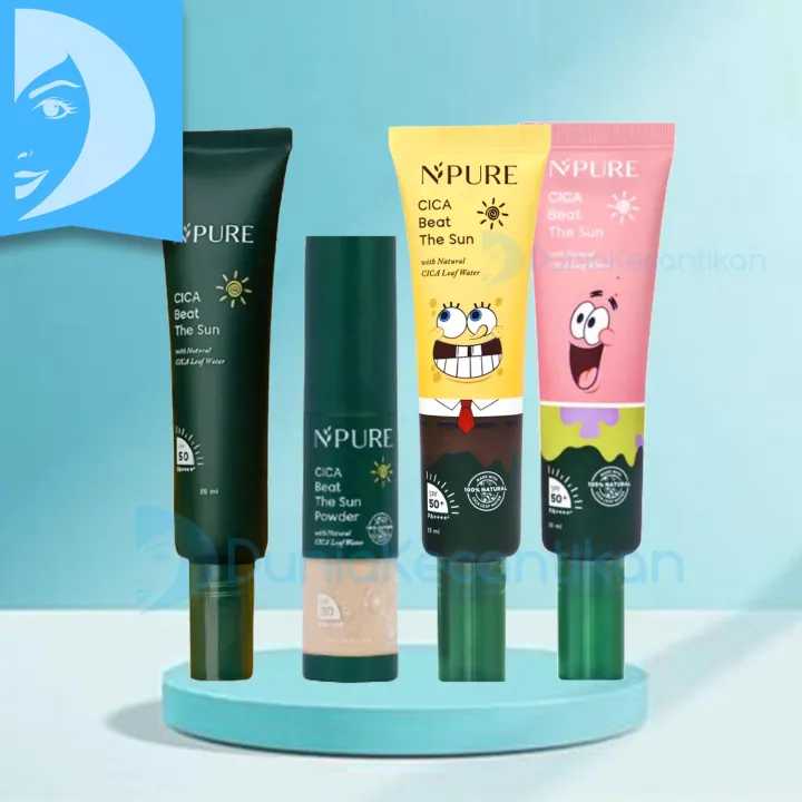 NPURE Cica Beat The Sun Sunscreen Gel Powder SPF 35 50 UVA UVB Hybrid Sunscreen