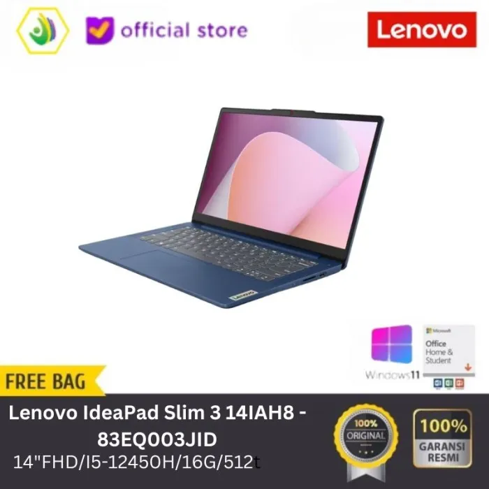 Lenovo IdeaPad Slim 3 14IAH8 - 83EQ003JID 14 FHD/I5-12450H/16G/512GB | Lazada Indonesia
