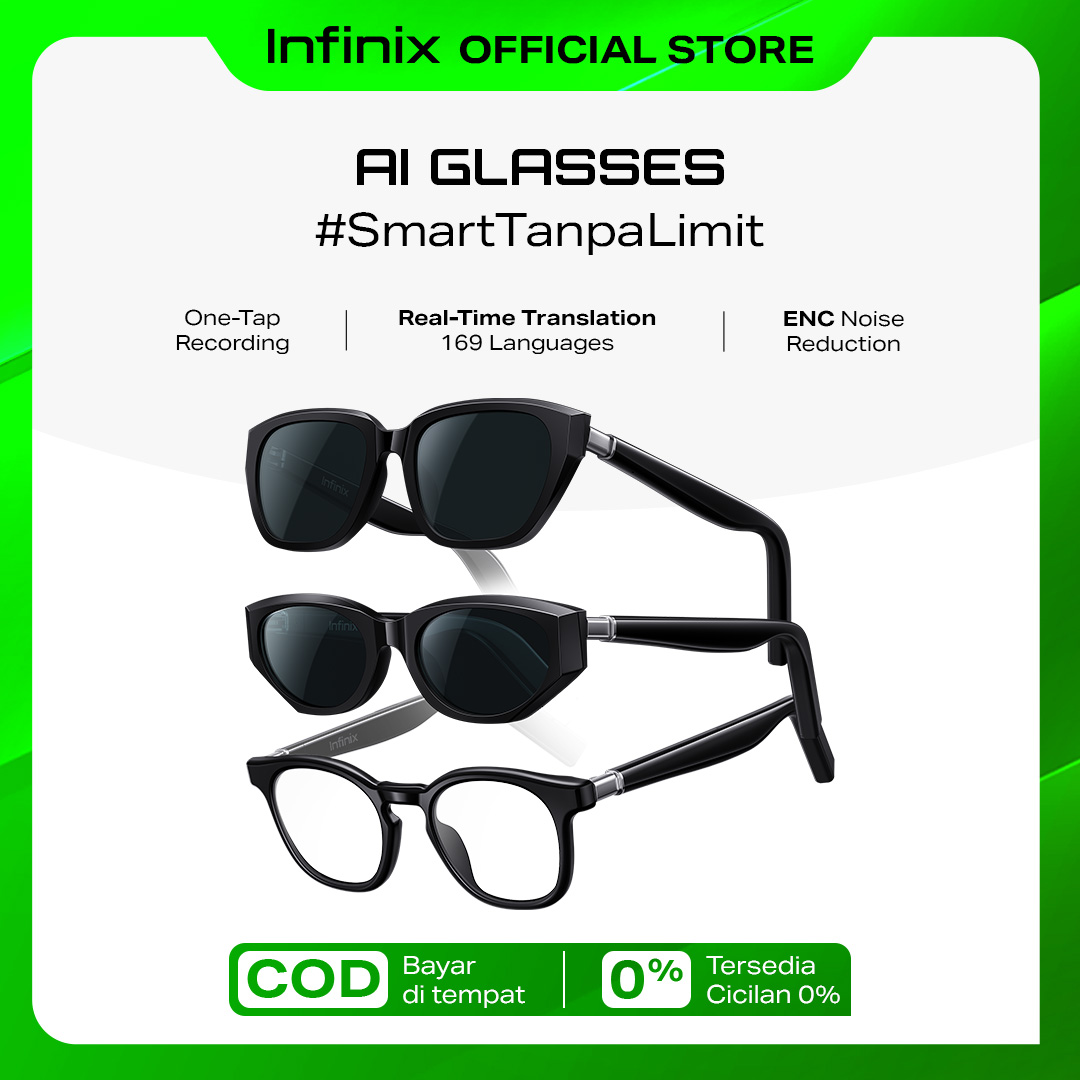 Jual Infinix AI Glasses- Real Time Translation 169 Languages - IP54 - ENC for Superior Call Clarity | Shopee Indonesia