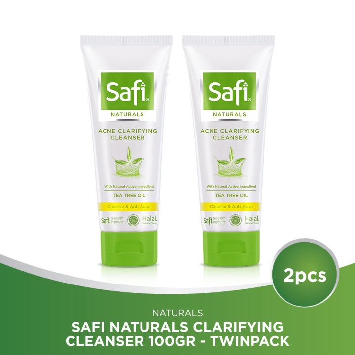 [Paket isi 2] Safi Naturals Clarifying CLeanser 100gr Facial Wash - Face Wash - Sabun Cuci Muka - Pembersih Wajah - Face Cleanser - Cuci Muka - Sabun Muka - Facial Foam Cleansing  - Sabun Wajah - Facewash - Pencuci Muka - Face Wash - Cerah Glowing