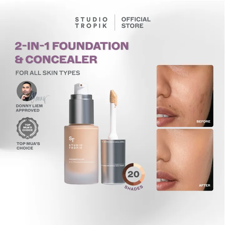 Studio Tropik Foundcealer 2 in 1 Foundation & Concealer | Lazada Indonesia