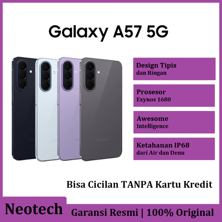 Samsung Galaxy A57 5G (8GB/12GB + 256GB) IP68 5000mAh - Bisa Cicilan Tanpa Kartu Kredit - Garansi Resmi 1 Tahun - HP Murah ( Kredivo Laz Pay Later Bisa COD OVO Original )