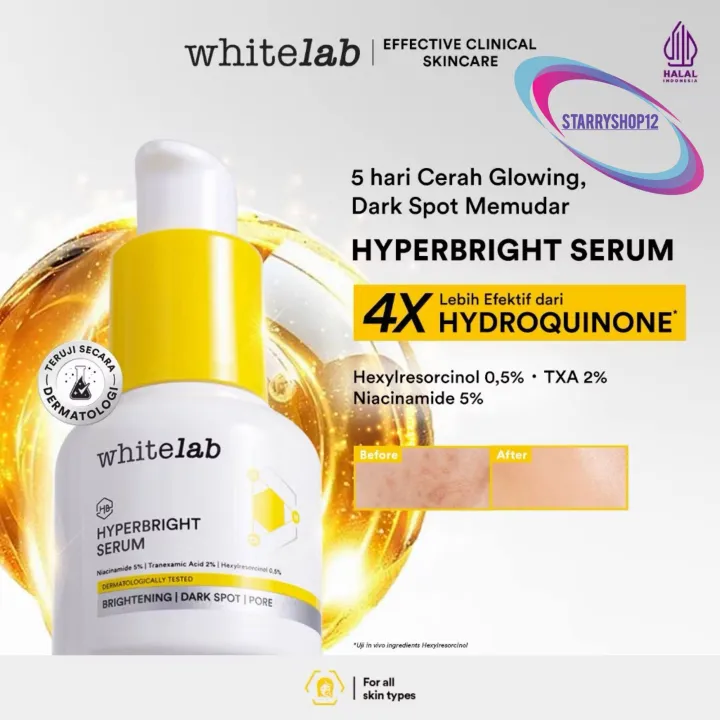 Whitelab Hyperbright Brightening Serum - Serum Pencerah Wajah Lebih Efektif Dari Hydroquinon serum hyper bright whitelab | Lazada Indonesia