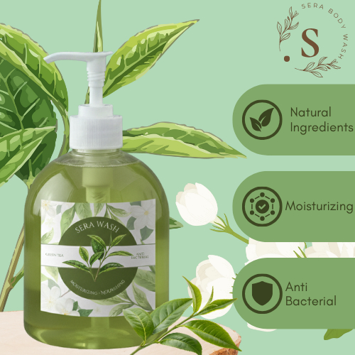 Jual Body Wash Aroma Green Tea by Sera Wash Sabun Mandi Cair Brightening & Moisturizing Mengurangi Bau Badan Anti Bacterial - 500 ml | Shopee Indonesia