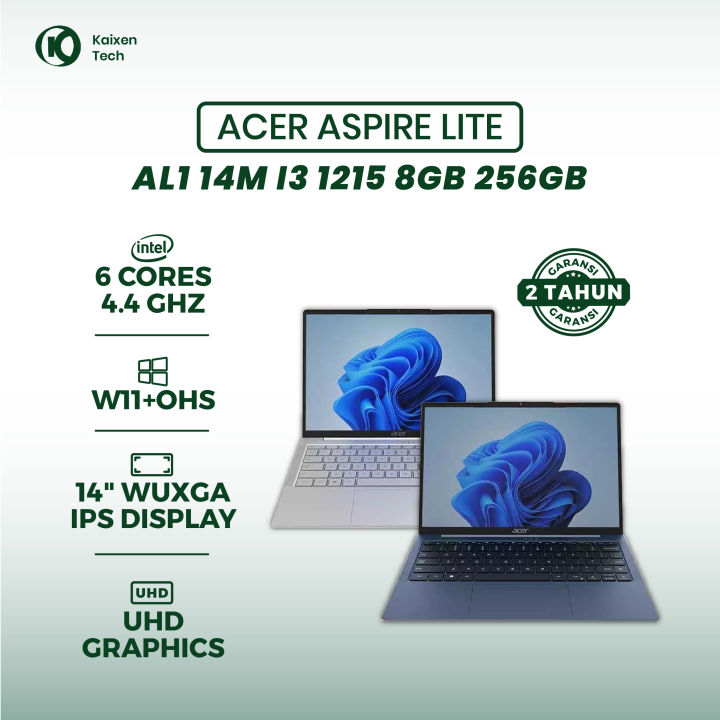 Laptop Acer Aspire Lite AL1 14 I3 1215 8GB SSD 256GB Windows 11 + OHS Layar IPS 14 Inch WUXGA | Lazada Indonesia