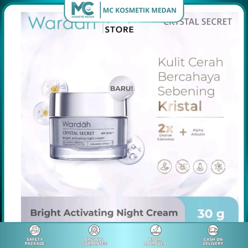Jual Wardah Crystal Secret Moisturizer 15gr/30gr- Pelembab Wajah Malam dan Siang, Mencerahkan, Melindungi, Meratakan, menghambat proses pigmentasi berlebih. | Shopee Indonesia
