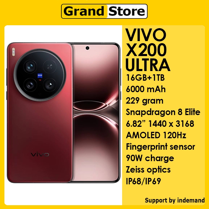 Jual VIVO X200 ULTRA 5G 16GB/1TB 6000mAh 90W Snapdragon 8 Elite 6.82" AMOLED 120Hz Android 15 | Shopee Indonesia