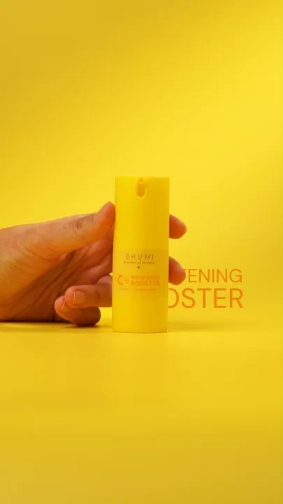 Bhumi C+ Brightening Booster 18ml - 10% Vitamin C & 3% Alpha Arbutin | Serum Vitamin C untuk Mencerahkan Meratakan Warna Kulit & Samarkan Bekas Jerawat