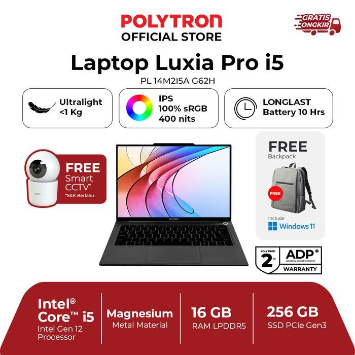 Jual Laptop POLYTRON Luxia Pro i5 intel i5-1235U 14 WUXGA IPS RAM 16GB SSD 512GB WINDOWS 11 Home PL 14M2I5A G62H | Shopee Indonesia