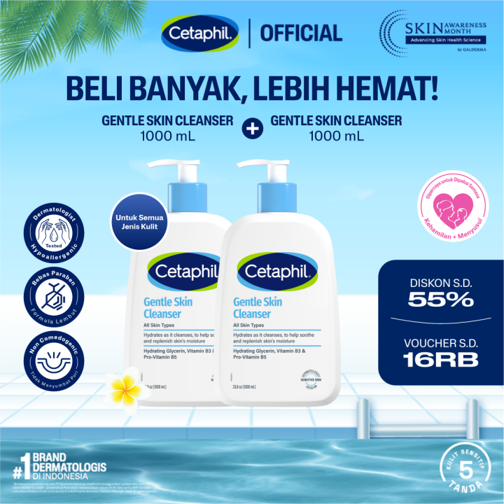 Cetaphil Gentle Skin Cleanser 1000ml Twin Pack