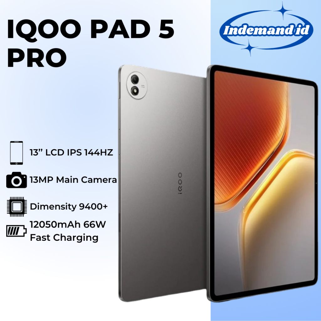 Jual iQoo Pad 5 Pro Android 15 AI PC 13 "3.1K 144HZ Dimensity 9400+ baterai 12050mAh 66W OTA | Shopee Indonesia