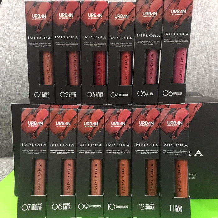 Implora 1 Box Murah (Mix 12 PCS - 12 WARNA ) Implora Lip Cream Matte 01-02-03-04-05-06-07-08-09-10-11-12