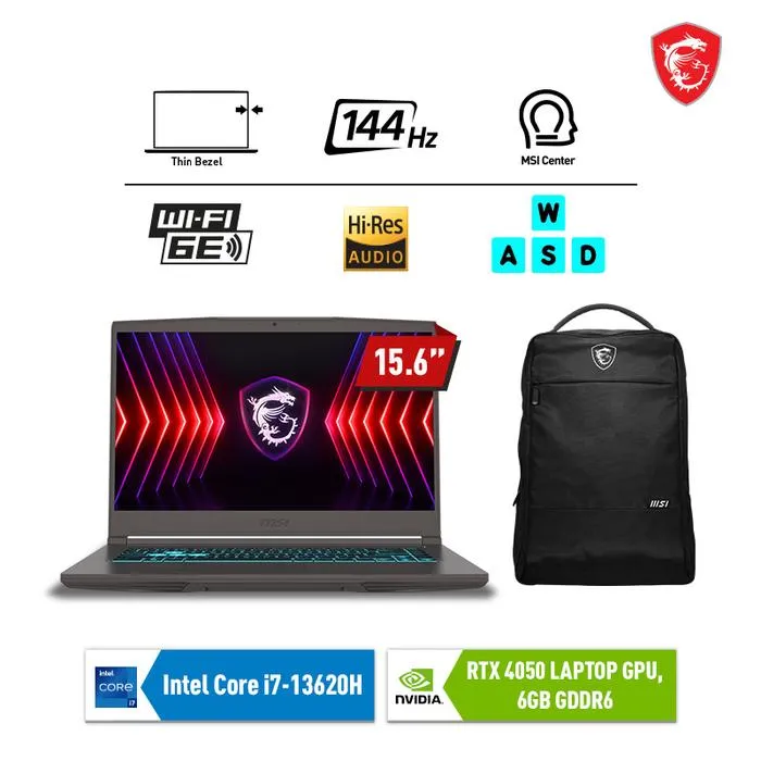 MSI Thin 15 B13VE 2406ID i7-13620H RTX4050 16GB 512GB 15.6" 144Hz IPS Level | Lazada Indonesia