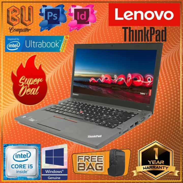 LENOVO THINKPAD T450 ULTRABOOK - SUPERDUTY [ CORE I5/ 8GB DDR3 RAM/ 500GB HDD STORAGE/ WINDOW 10 PRO ] 1 YEAR WARRANTY [ LAPTOP ]