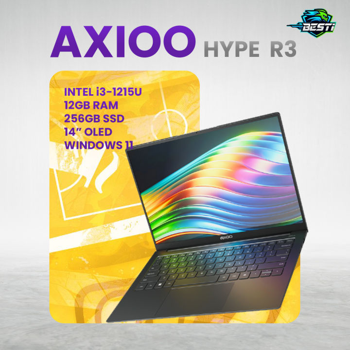 Laptop Axioo Hype R3 OLED Intel i3-1215U 24GB RAM 256GB SSD Windows 11 Preinstalled | Lazada Indonesia