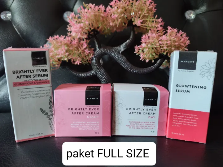 share in jar scarlett whitening paket murah / scarlett whitening paket wajah 4 in 1 / paket combo murah (day creamnight creamserum serum glowtening)