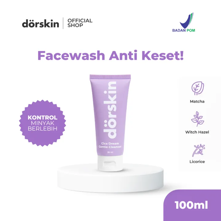 Dorskin Cica Dream Gentle Cleanser - Sabun Cuci Muka Kulit Berjerawat & Bruntusan