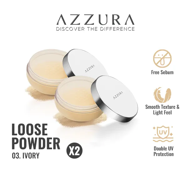 [Paket isi 2] AZZURA Loose Powder Ivory 30gr