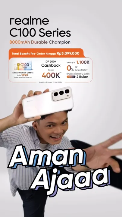 Hp realme C100 Series 6/128 6/256 8+256 8000mAh 45W IP64 Tahan Debu& Percikan Air realme Indonesia | Lazada Indonesia