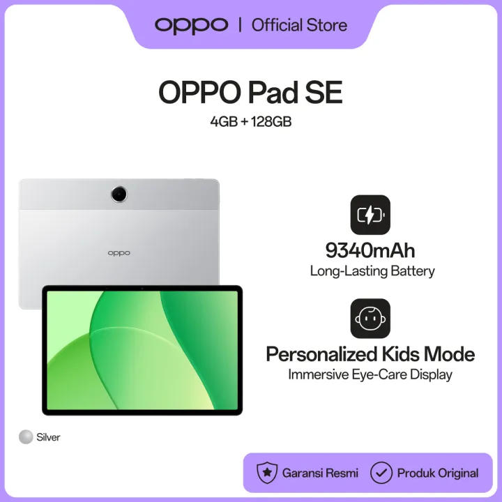 OPPO Pad SE 4GB/128GB [9340mAh Long-Lasting Battery, lmmersive Eye-Care Display & Google Gemini, Personalized Kids Mode] | Lazada Indonesia