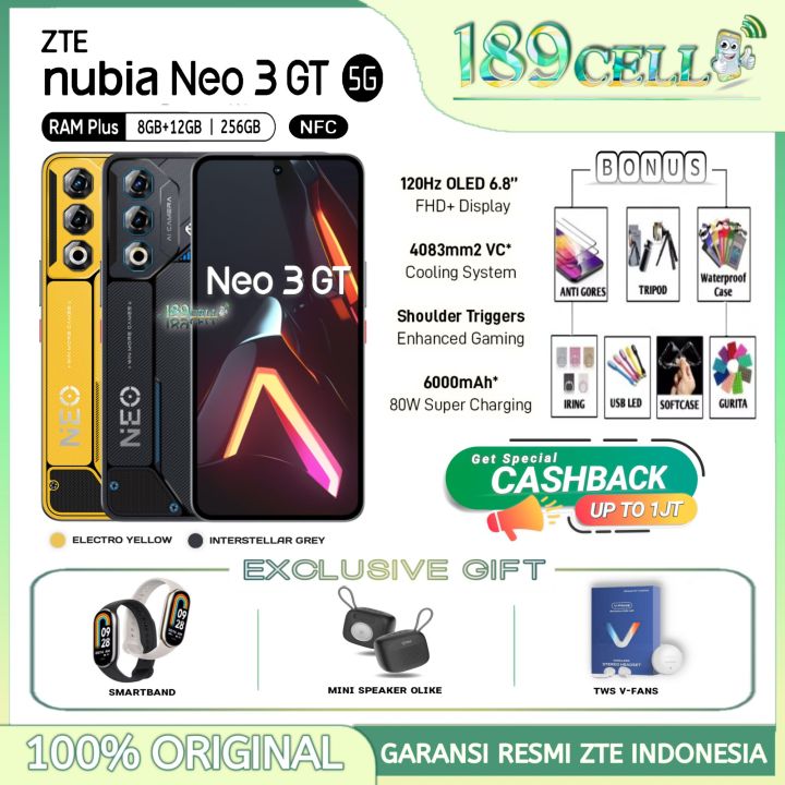 ZTE NUBIA NEO 3 GT 5G RAM 8/256GB - ZTE NUBIA NEO 3 GT 5G EXTENDED GARANSI RESMI ZTE INDONESIA | Lazada Indonesia