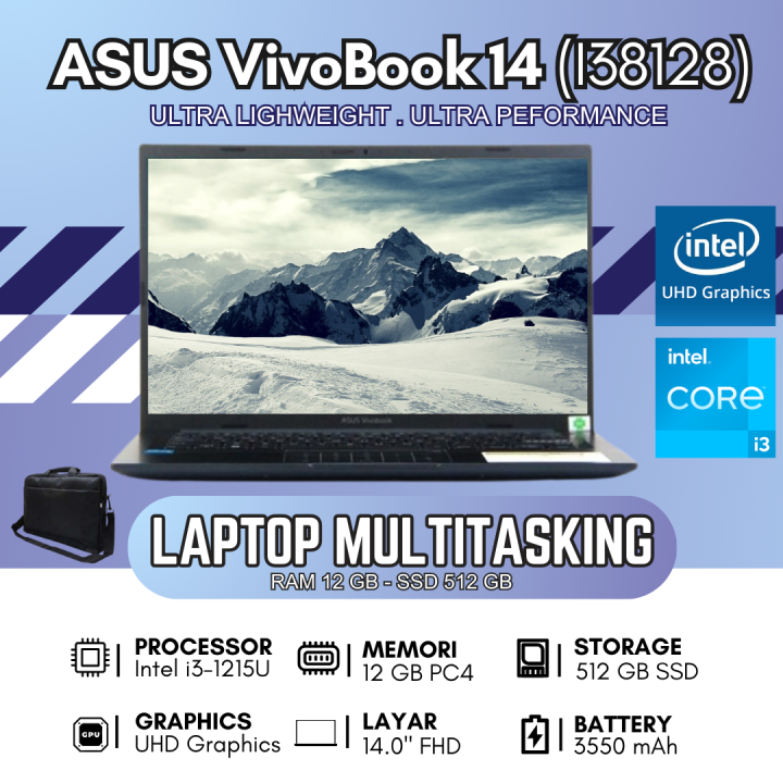 Laptop Asus VivoBook 14 X1404ZA i3 1215U 12GB 512GB SSD LAYAR 14.0 FHD WINDOWS 11 QUIET BLUE - I38128 | Lazada Indonesia