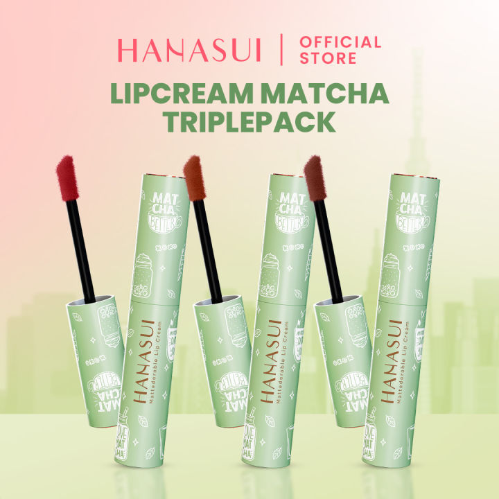 Hanasui Mattedorable Lip Cream Matcha Latte Edition Special Bundling