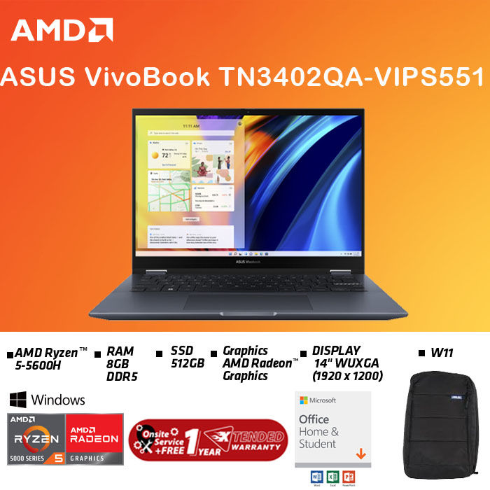 ASUS VivoBook S 14 Flip TN3402QA (14"VIPS TOUCH,R5-5600H,8/512G/BLUE) | Lazada Indonesia