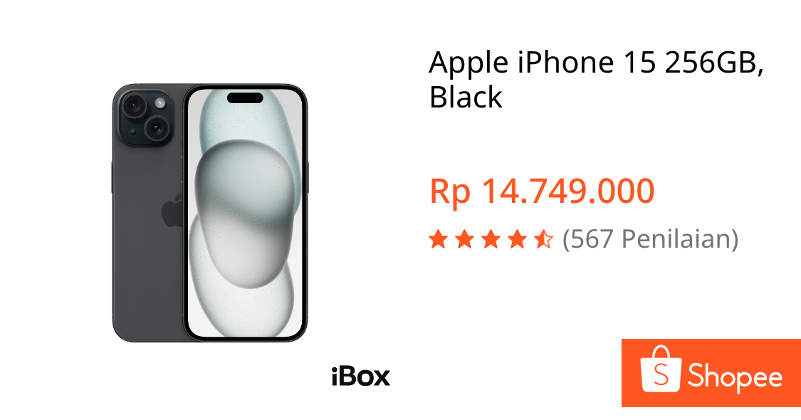 Jual Apple iPhone 15 256GB, Black | Shopee Indonesia