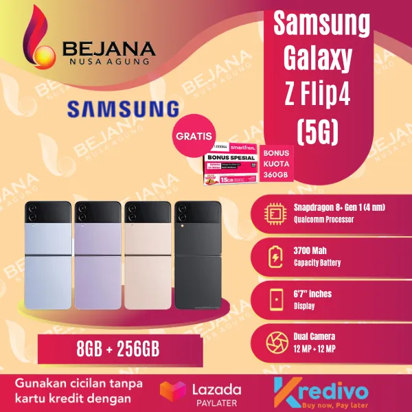 Samsung Galaxy Z Flip4 [5G] Smartphone  ( Ram 8GB / Rom 256GB ) Garansi Resmi