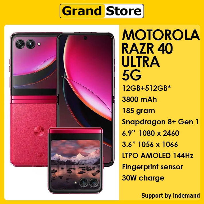 Jual Motorola Razr 40 Ultra 5G 12GB+512GB* 3800mAh 30W charge 6.9" AMOLED 144Hz NFC Fingerprint sensor | Shopee Indonesia