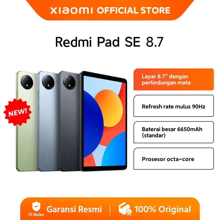 Xiaomi Redmi Pad SE 8.7 (4/128GB) | Layar 8.7" Perlindungan Mata | Refresh Rate 90Hz | Baterai 6650mAh | Prosesor Octa-Core [Official Store] | Lazada Indonesia