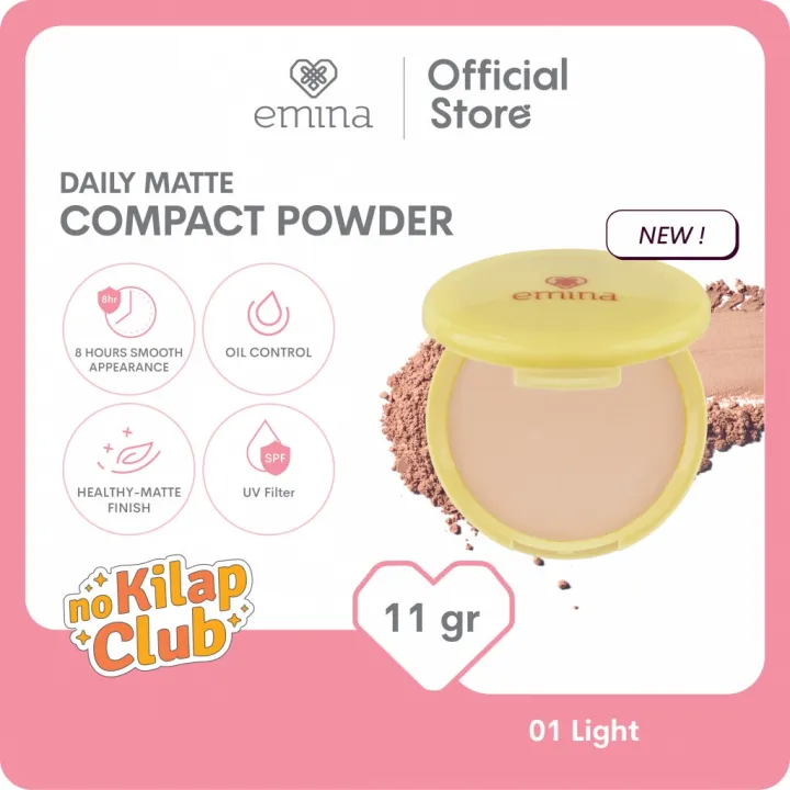 Emina Daily Matte Compact Powder 11gr - Bedak Padat - Compact Powder - Bedak - Complexion - Rias Wajah