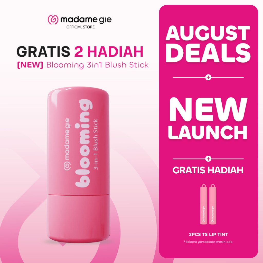 Jual [NEW LAUNCH] [GRATIS 2 HADIAH] Madame Gie Blooming 3in1 Blush Stick - Makeup Blush 3in1 Wajah | Shopee Indonesia