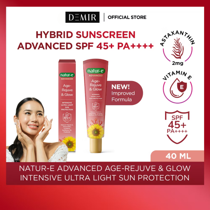Natur-E Advanced Sunscreen Age-Rejuve & Glow SPF 45+ PA++++ 40ml | Lazada Indonesia