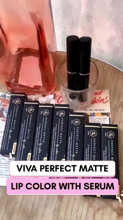 Viva Queen Perfect Matte Lip Color – NEW IMPROVED FORMULA SERUM ADDED INFUSED WITH VIT E VIT F PLUKENETIA VOLUBILIS SEED OIL LONG LASTING INTENSE COLOR MOISTURIZING with UV FILTER and Squalane (tersedia 10 varian warna)