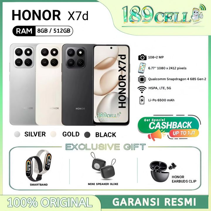 HONOR X7D RAM 8GB/512GB | HONOR X7d RAM 8GB/512GB GARANSI RESMI | Lazada Indonesia