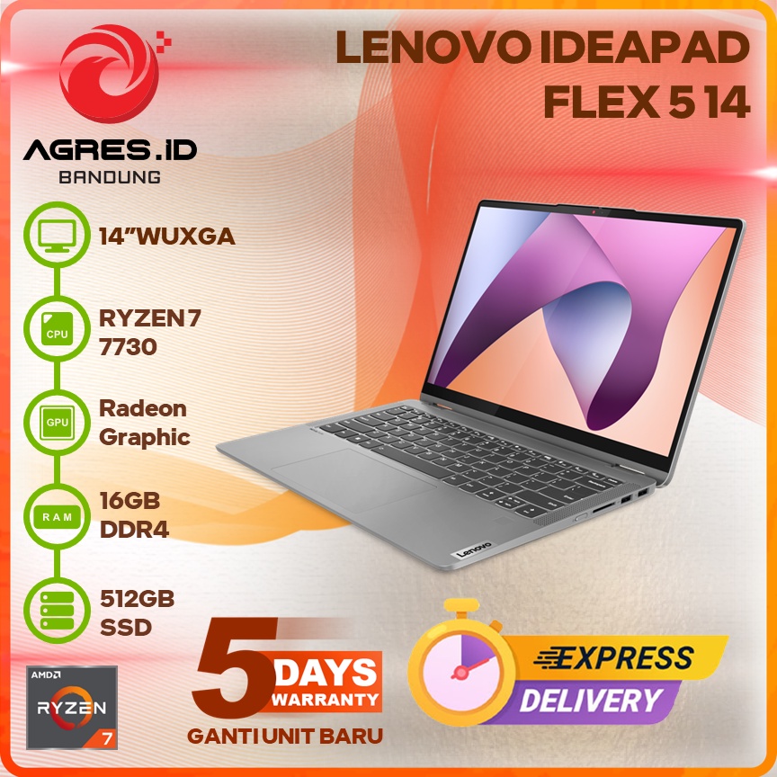 Jual LENOVO IDEAPAD FLEX 5 14ABR8 RYZEN 7 5825U 16GB 512GB 14" WUXGA IPS TOUCH | Shopee Indonesia